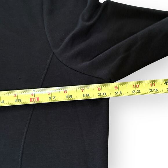 Weekends By Chico's French Terry Mock Neck Jacket Black Lightweight Size 1 M-8 - Picture 6 of 7